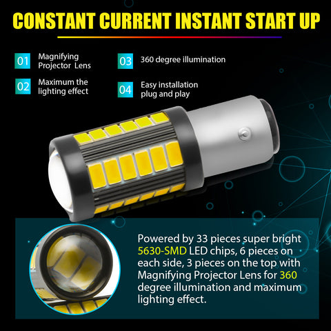 6000K White LED 1157 Backup Reverse Light Bulbs for Chevy Corvette C5 1997-2004