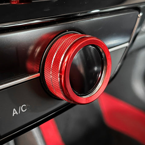 3x Red Center Console AC Switch Knob Ring Covers For Honda Civic 11th Gen 2022+