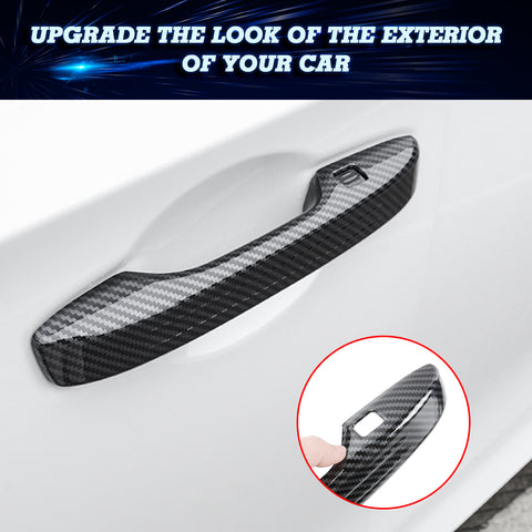 4pcs Carbon Fiber Pattern Door Handle Cover Trim For Honda Civic 11th Gen 2022