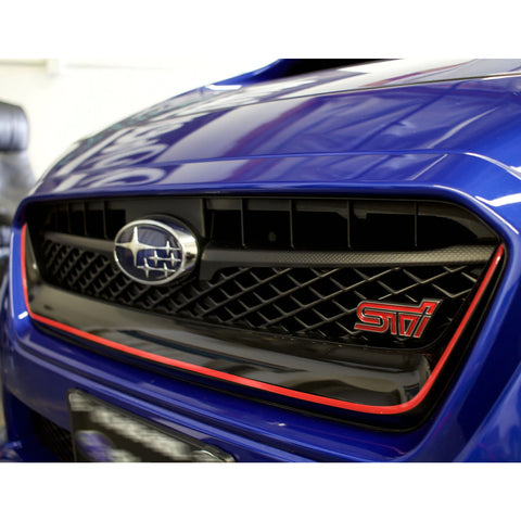 Glossy Red / Fluorescent Yellow / Fluorescent Green Front Grille Pinstripe Vinyl Sticker, Pre-cut Styling Front Hood Panel Edge Molding Trim Decal for Subaru WRX STI 2015-2017