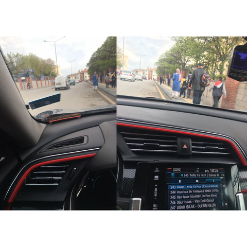 2pcs Red ABS Central Dashboard Air Vent AC Outlet Cover Frame Trim for Honda Civic 10th 2016 2017