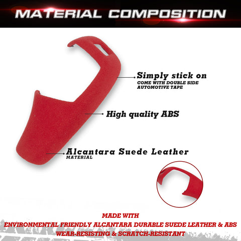 Red ABS Suede Leather Gear Shift Lever Knob Cover Trim For BMW X5 X6 E60 E70 E71