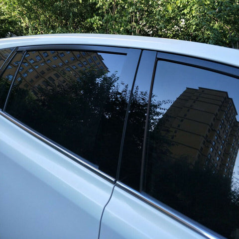 8pcs Glossy Black Car Door Window Pillar Post Trim Cover Molding for Toyota RAV4 2013-2018