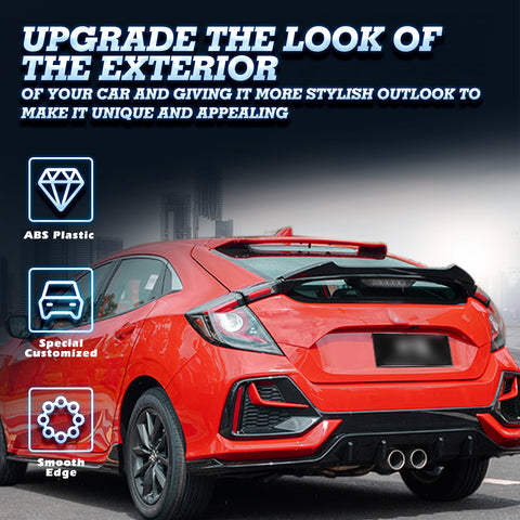 Gloss Black Rear Trunk Duckbill Spoiler Wing For Honda Civic Hatchback 2017-2021