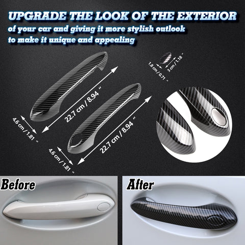 4Pcs Carbon Fiber Pattern Door Handle Cover Trim For BMW 3 Series 330i Sedan 2019-2021