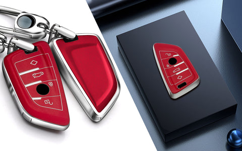 For BMW Key Fob Cover,Soft TPU Full Protection Key Fob Case for BMW 2 3 5 6 7 Series X1 X2 X3 X4 X5 X6 X7 Keyless Entry Smart Remote Control, Red