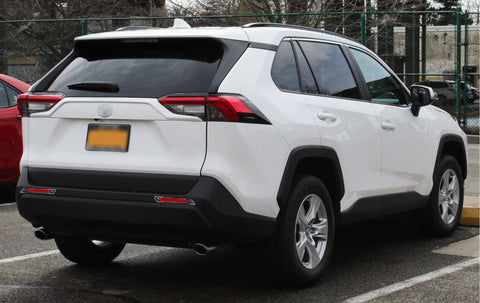 Set Carbon Fiber Style Exterior Rear Fog Light Tail Light Trunk Lid Frame Accessories Cover Trim Combo Kit, Compatible with Toyota Rav4 2019-2024