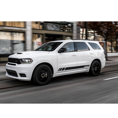 2pcs Glossy Black / White Car Side Skirt Stripe Sticker Lower Door Panel Decal Molding Trim for Dodge Durango 2010-2017
