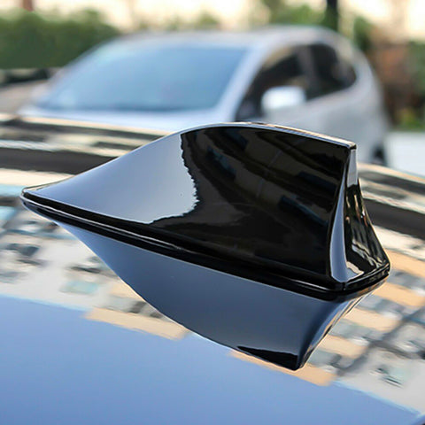 Black/White Car Antenna Shark Fin Antenna AM FM Radio Signal Aerial Adhesive Tape Base Super Functional Universal Car SUV Truck