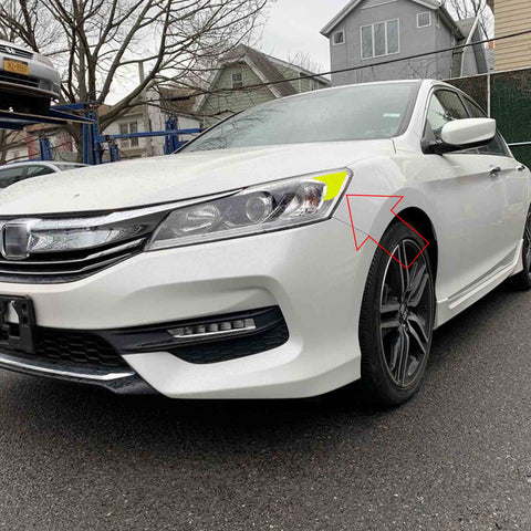 2pcs for Honda Accord 2016 2017 Headlight Reflective Warning Sticker PVC Headlamp Safety Overlay Decal, Fluorescent Yellow