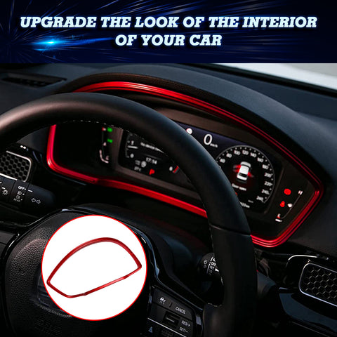 Red ABS Sporty Style Interior Dashboard Cover Trim For Honda Civic 11th Gen 2022+