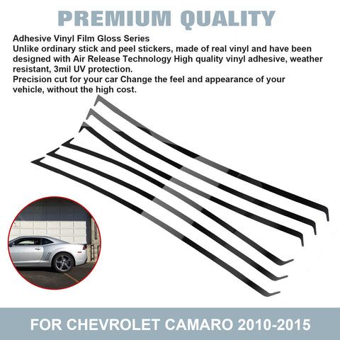 For Chevy Camaro SS RS LS 2010-2015 Black Vent Grill Inserts Vinyl Decal Stripes