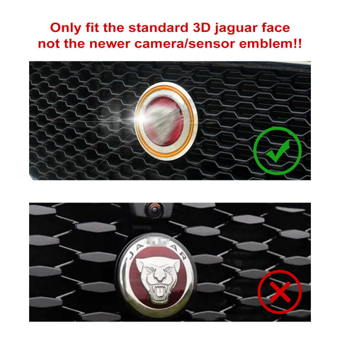 Blue/ Gold/ Red Aluminum Surrounding Decoration Ring for Jaguar F-Pace XE XF XFR XFR-S XJ XJR XJR-S Front Grille Feline Emblem