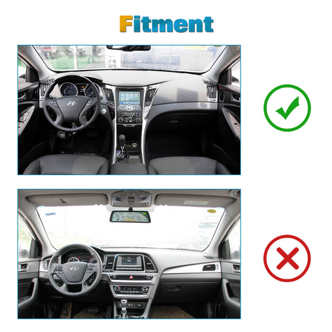 Center Console Dashboard Mat Pre-Cut Non-Slip Sunshield Sun Glare Protector Dash Carpet Pad Black Cover Compatible with Hyundai Sonata 2011-2014