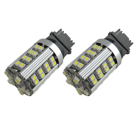 2X White\ Amber 50-SMD 21W 3156 3457 3357 4057 LED Turn Signal Light Bulbs