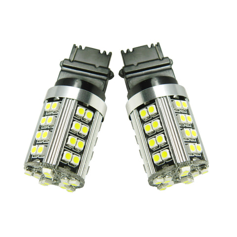 2X White\ Amber 50-SMD 21W 3156 3457 3357 4057 LED Turn Signal Light Bulbs