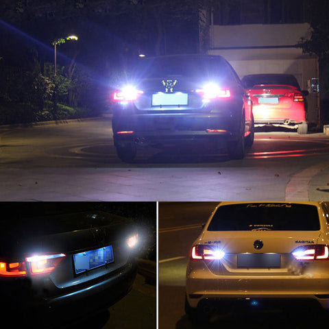 2X White\ Amber 50-SMD 21W 3156 3457 3357 4057 LED Turn Signal Light Bulbs