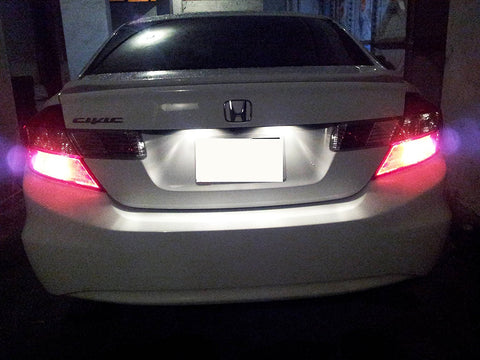 Direct Fit White LED License Plate Light Lamps For Acura MDX RL TL TSX ILX Honda Civic Accord Odyssey, etc