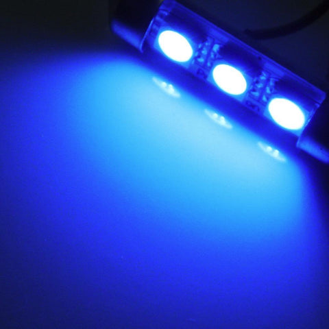 2x New Blue 36mm 6148 6486X 6418 Error Free 3-SMD LED Bulbs License Plate Light