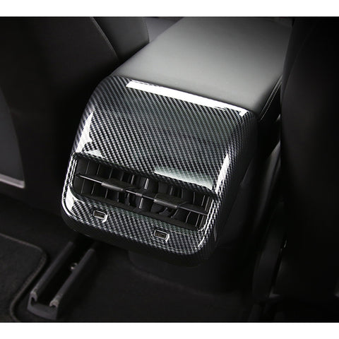 ABS Carbon Fiber Rear Air Conditioning AC Vent Outlet Cover Frame Trim For Tesla Model 3 2017-2023 & Model Y 2020-up