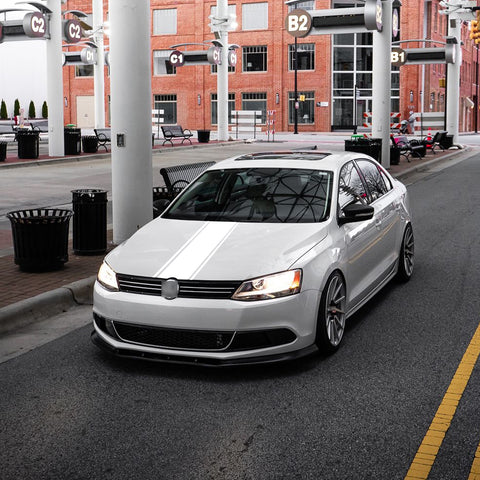 3X White KK Vinyl Front Hood Bumper Fender Trunk Stripe Sticker Decal For Car