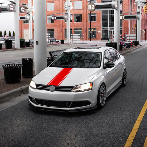 3X Red KK Vinyl Front Hood Bumper Fender Trunk Stripe Stickers Decals For Car