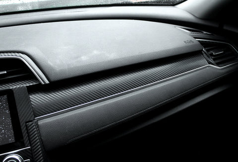 Carbon Fiber Style Center Dashboard Console Panel Vinyl Decal Trim Sticker Molding for Honda Civic 2016 2017 2018 2019 2020