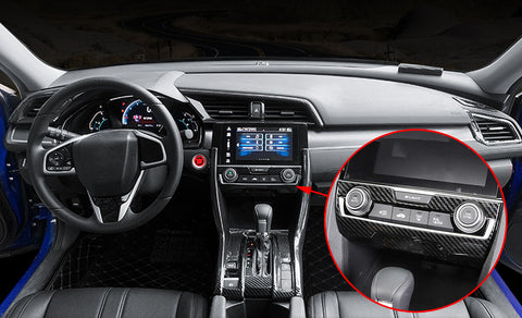 Carbon Fiber Style Center Console AC Switch Climate Control Panel Frame Molding Cover Trim for Honda Civic 2016 2017 2018 2019 2020