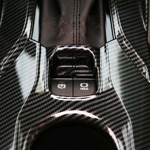 5pcs Carbon Fiber Pattern Stainless Steel Car Gear Shift Knob Console Panel Trims Cover Cup Holder Frame Cover for 2019 2020 2021 Toyota Corolla ((Regular Gasoline Version, Not fit Hybrid Version))