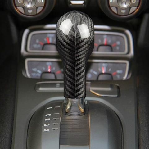 Real Carbon Fiber Interior Gear Shift Knob Cover Overlay Trim Decals for Chevrolet Camaro 2010 20011 2012 2013 2014 2015