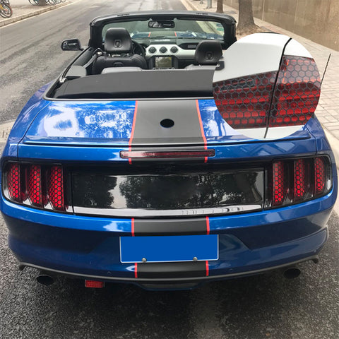 2pcs PVC Exterior Tail Brake Light Lamp Cover Honeycomb Sticker Universal for Cars 18.8'' x 11.8'' (Carbon Fiber Style)