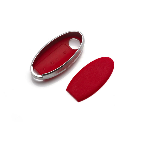 Smart Key Fob Cover Case Holder Soft TPU Full Cover Protection For Nissan Altima Maxima Murano Sentra Versa Pathfinder Armada 4 Button Keyless Entry Remote, Red