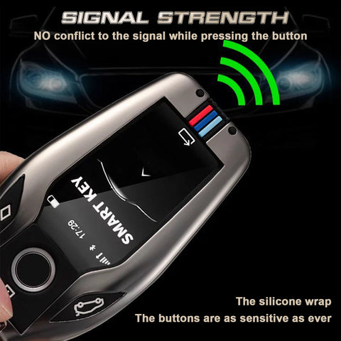 Hard Zinc Alloy Full Cover W/Keychain Key Holder Shell For BMW 5 6 7 Series X3 X4 I8 M