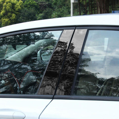 8pcs Glossy Black Car Door Window Pillar Post Trim Cover Molding for Toyota RAV4 2013-2018