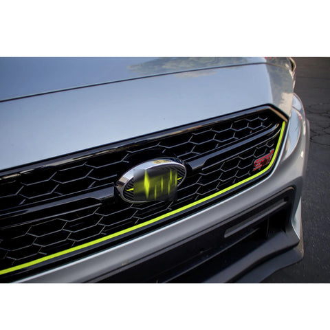 Glossy Red / Fluorescent Yellow / Fluorescent Green Front Grille Pinstripe Vinyl Sticker, Pre-cut Styling Front Hood Panel Edge Molding Trim Decal for Subaru WRX STI 2015-2017