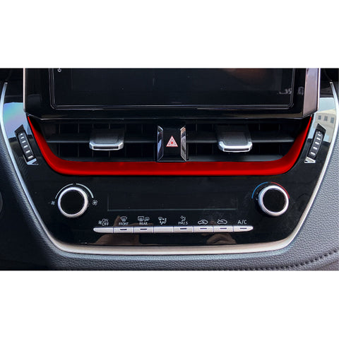 Sporty Style Red Center A/C Air Outlet Cover For Toyota Corolla 2020-2023 Cross