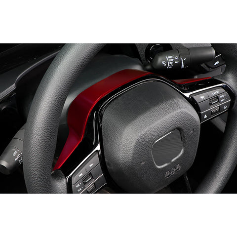 Sporty Red Steering Wheel Upper Overlay Cover For Honda Civic 11th Gen 2022-up
