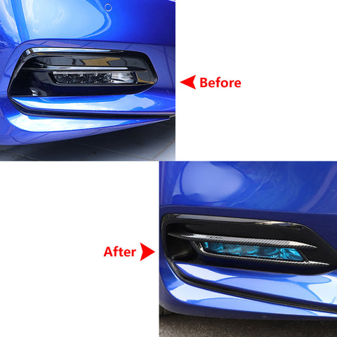 Carbon Fiber Pattern Front Fog Light Lamp Cover Molding Trim fit for compatible with Honda Accord 2018 2019 2020, 2PCS