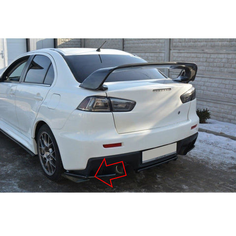 JDM Car Rear Bumper Lip Diffuser Splitter Canard Protector for Mitsubishi Lancer EVO X 10, Carbon Fiber Style Car Body Spoiler Rear Bumper Lower Lip Splitter Fins