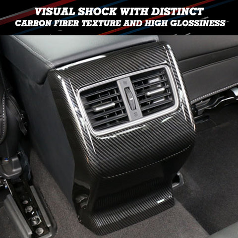 Carbon Fiber Texture AC Air Vent Outlet Rear Center Cover Trim For Honda Accord 2018 2019 2020 10th Generation