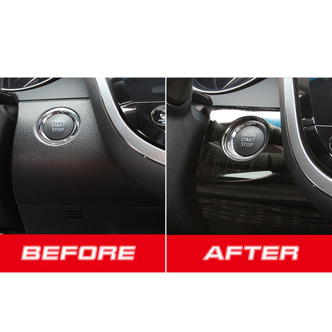 Black Titanium Engine Start Button Frame Cover Trim For Toyota Camry 2018-2021