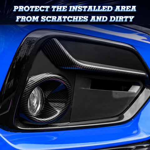 2Pcs Front Fog Light Eyebrow Cover Accessories For Honda Civic Hatchback 2020-2021, Carbon Fiber Pattern