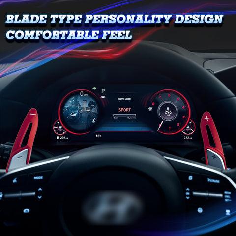 2x Aluminum Red Steering Wheel Paddle Shifter Extensions For Hyundai Genesis G70