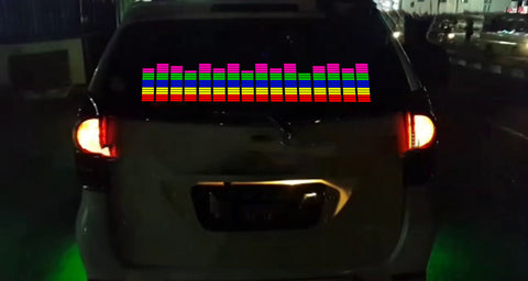 Multi Color Auto Sound Music Beat Activated Car Stickers Equalizer Glow LED Light Audio Voice Rhythm Lamp 27.63" x 6.53" / 70cm X 16cm