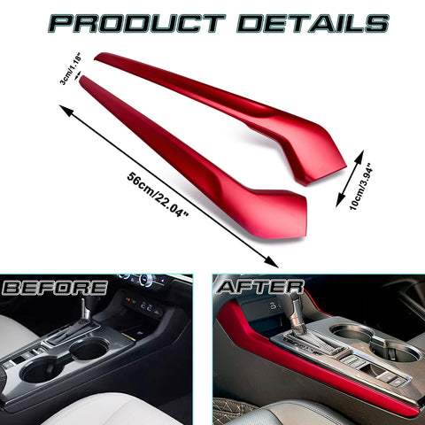 2x Red interior Gear Shift Both Side Cover Trim For Honda Civic 11th Gen 2022
