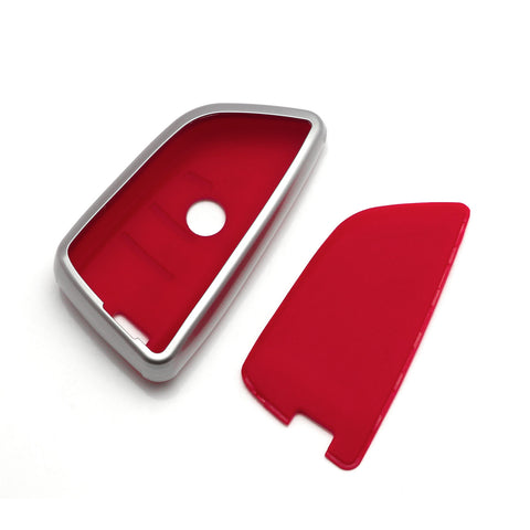 1Pc Red Anti-Fingerprint Remote Control Keyless Cover Case Protector For BMW