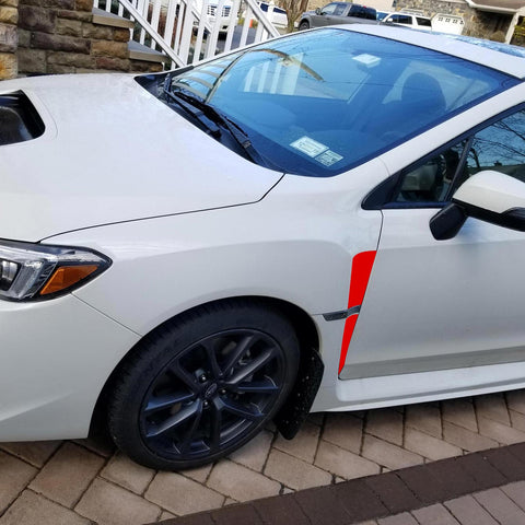 Red Upper & Lower Front Fender Side Vent Stickers For Subaru WRX STI 2015-2021