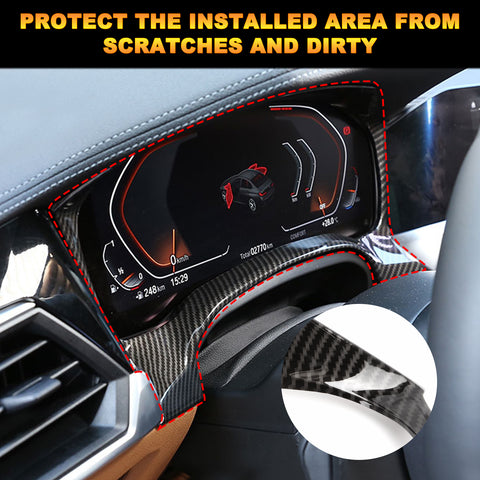 Carbon Fiber Pattern Dashboard Frame Cover Trim For BMW 3 Series G20 G28 2019-2021