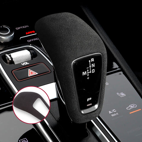 Deep Gray Alcantara Suede Gear Shift Knob Cover Trim For Porsche Cayenne 2018-21