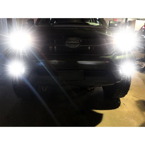 6pcs LED Headlight High Low Beam + Fog Light Bulb Upgrade Package Kit 6000K Xenon White for Toyota Tacoma 2016-2019